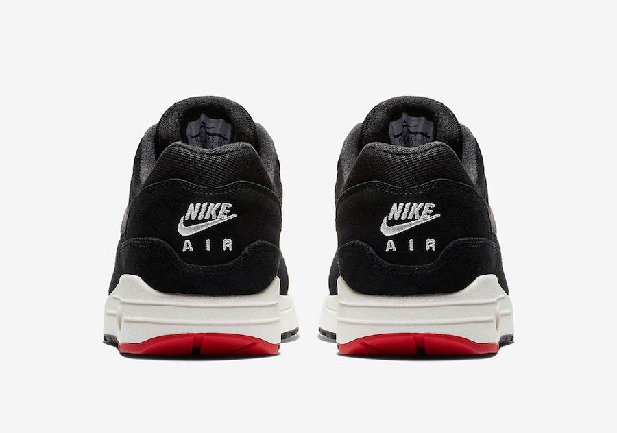 Nike air max 1 premium grey red black Clearance